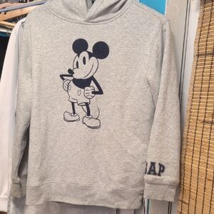 GAP Heather Gray Hoodie with Mickey Mouse Design